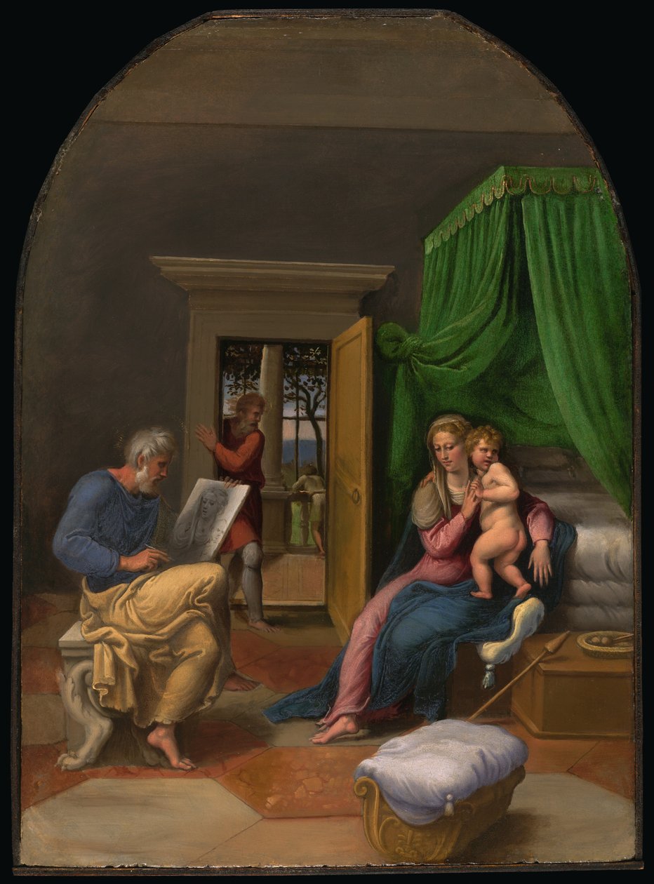 San Luca che disegna la Vergine e il Bambino Gesù da Girolamo da Carpi
