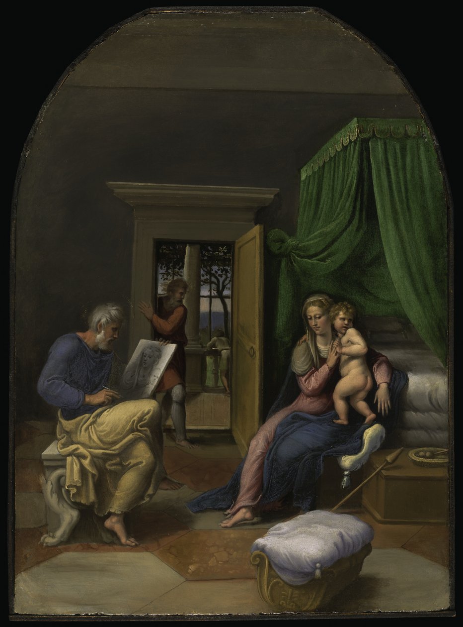 San Luca disegna la Vergine e il Bambino Gesù, c.1535 da Girolamo da Carpi