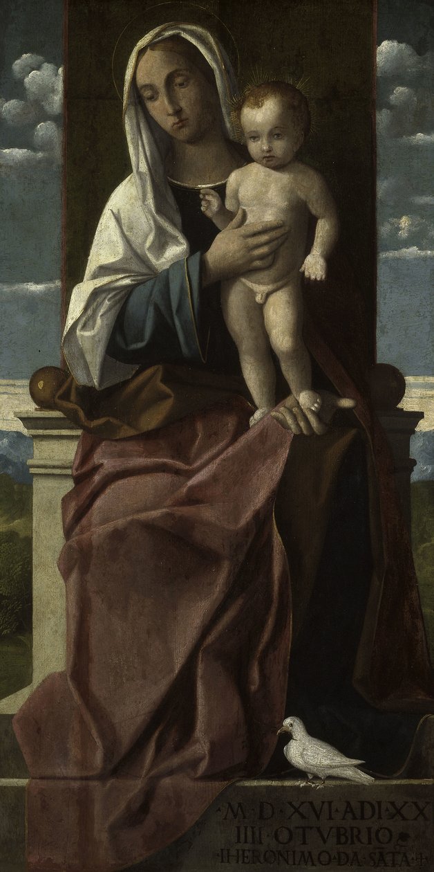 Vergine e Bambino in trono da Girolamo da Santacroce