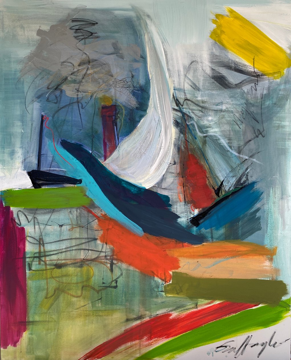 Batalla naval (painting) da Gisela Gaffoglio