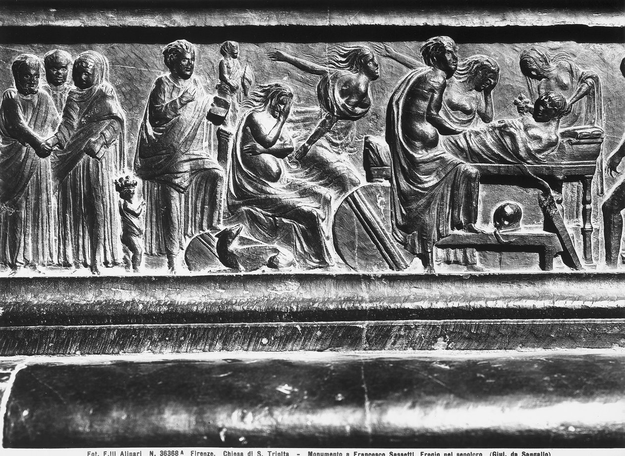 Rilievo dal Monumento a Francesco Sassetti, Santa Trinita, Firenze, c.1472-1516 (marmo) da Giuliano Giamberti da Sangallo