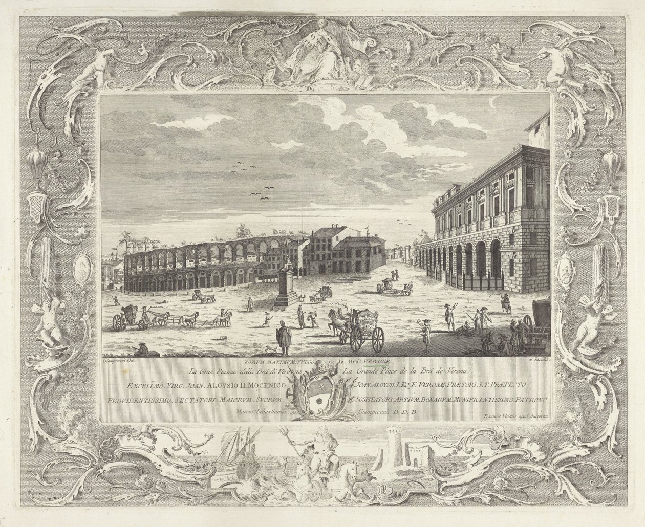 Piazza Bra a Verona da Giuliano Giampiccoli