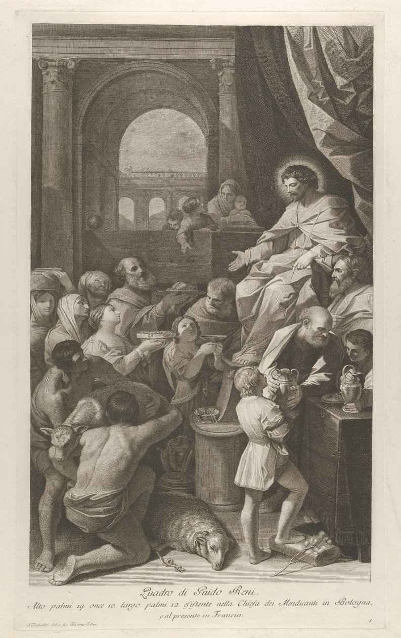 San Giobbe seduto a destra che riceve i doni del popolo, ca. 1760-1800 da Giuliano Traballesi