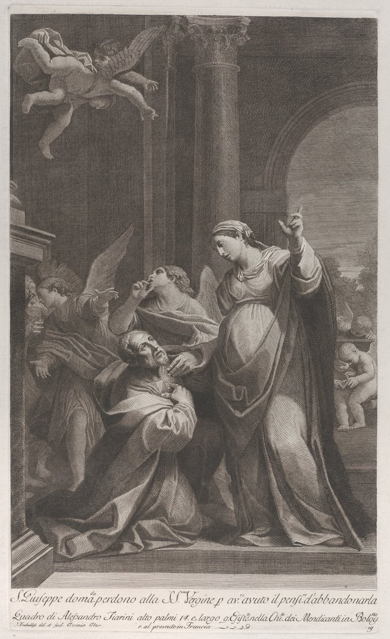 San Giuseppe chiede perdono alla Vergine per aver pensato di abbandonarla, 1760-1800 da Giuliano Traballesi