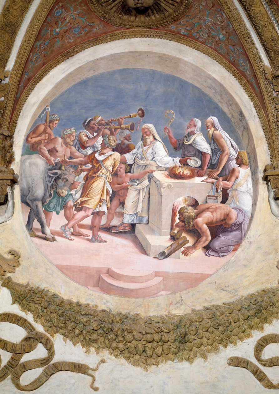 Sacrificio di un bue, dalla Camera dei Venti, 1528 da Giulio Romano