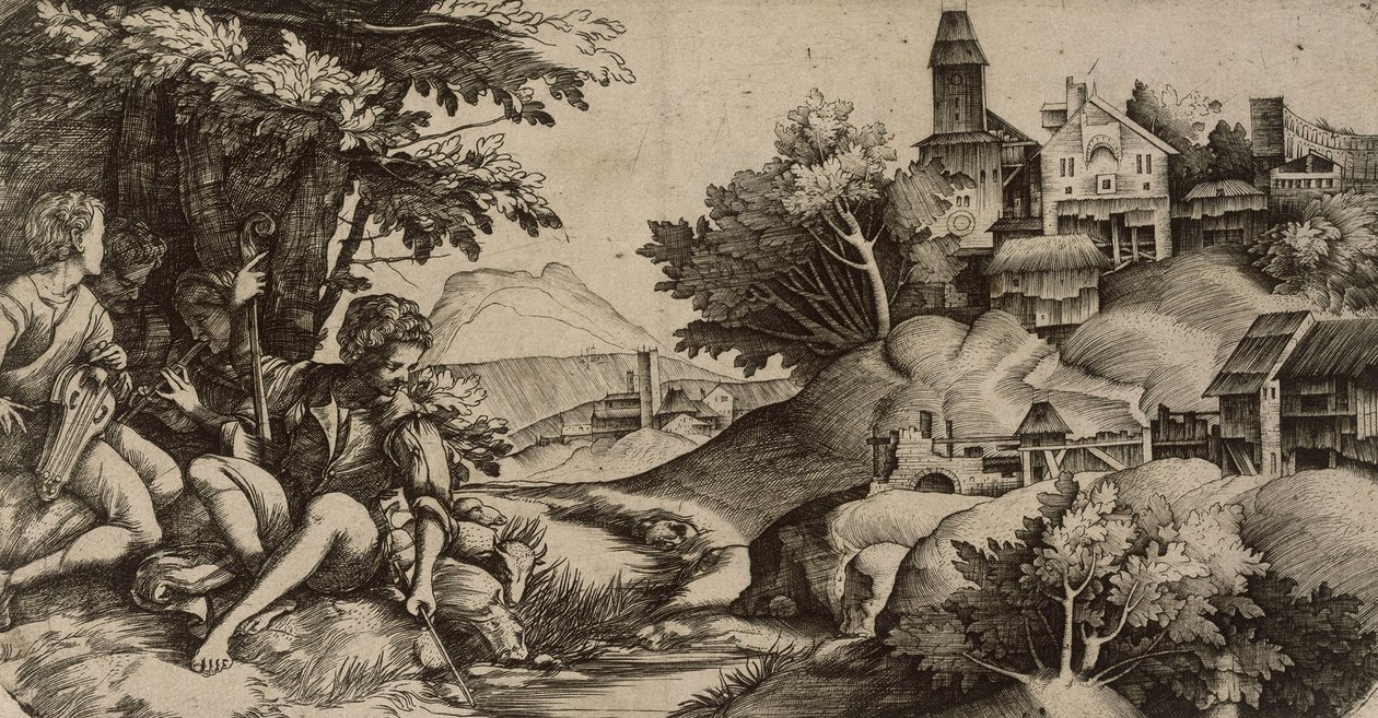 Concerto presso un ruscello da Domenico Campagnola