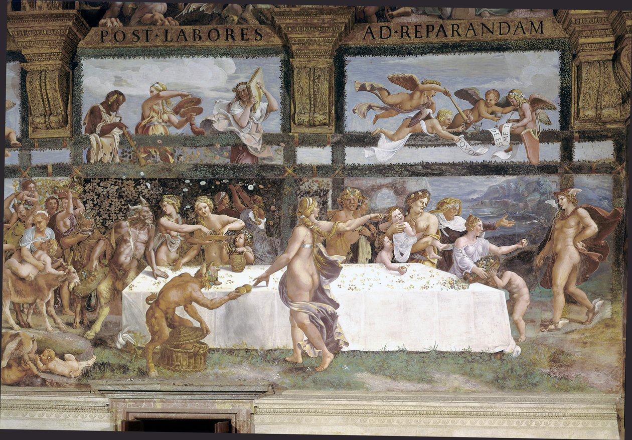 Preparativi per il banchetto degli dei per il matrimonio di Cupido e Psiche (dettaglio) da Giulio (1483 1520) Romano