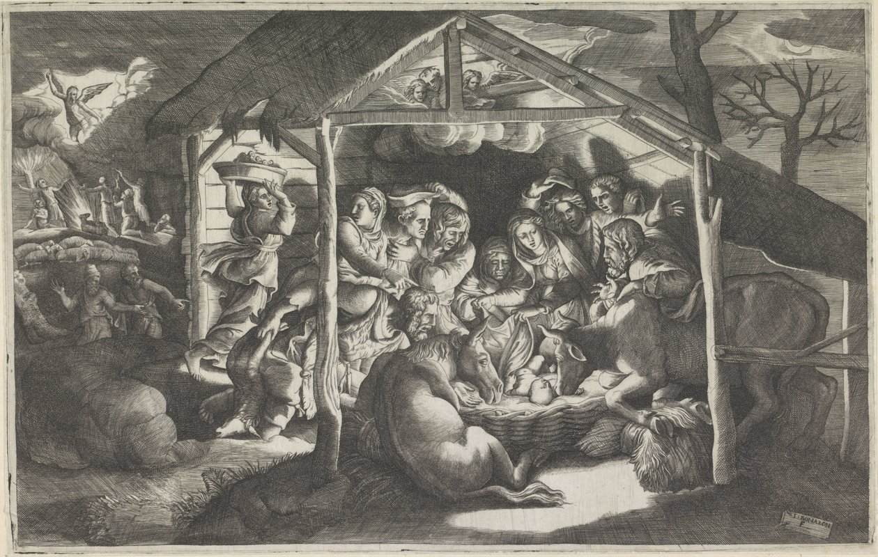 Adorazione dei pastori da Giulio Bonasone