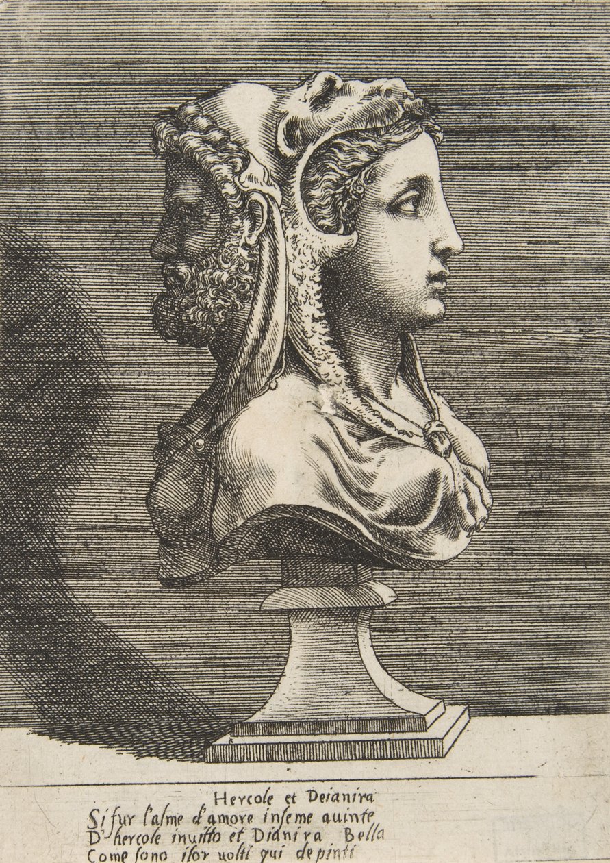 Busto di Ercole e Deianira, ca. 1531-76 da Giulio Bonasone