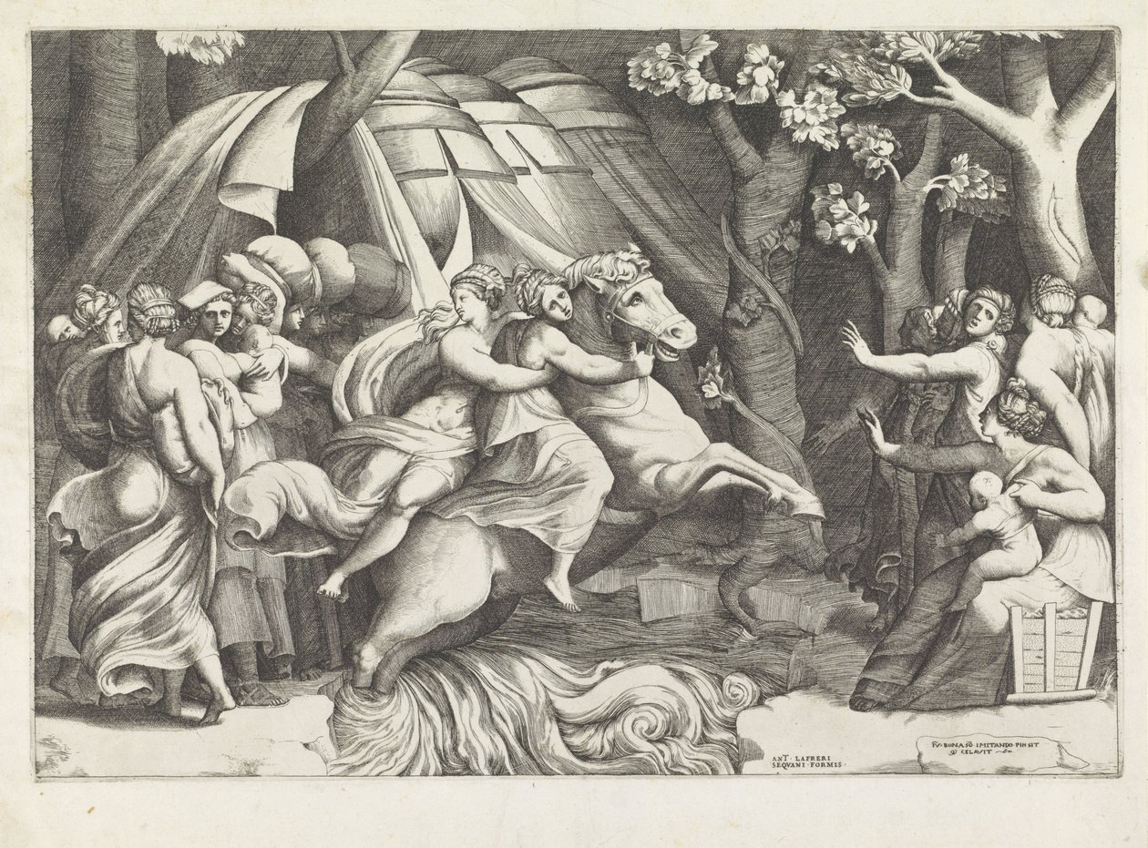 Clelia attraversa il Tevere da Giulio Bonasone
