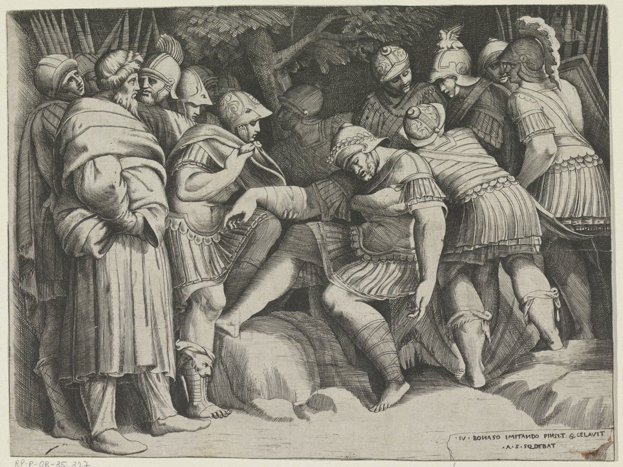 Scipione ferito da Giulio Bonasone