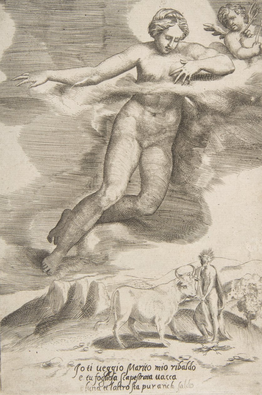 Giunone osserva Giove e Io, da Gli Amori degli Dei da Giulio Bonasone