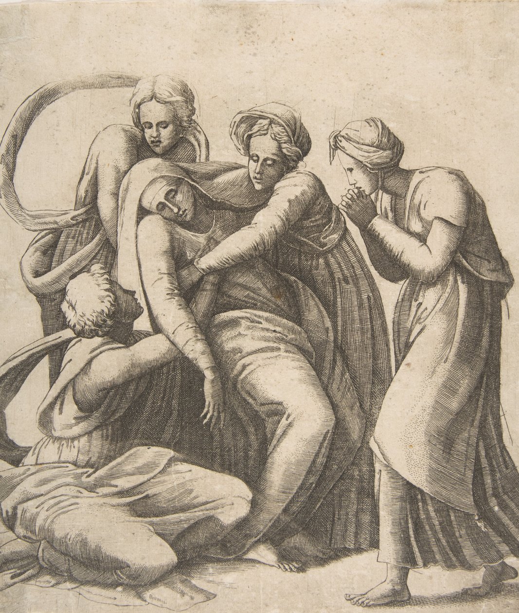 La Vergine svenuta e sostenuta dalle donne sante, 1531-76 da Giulio Bonasone