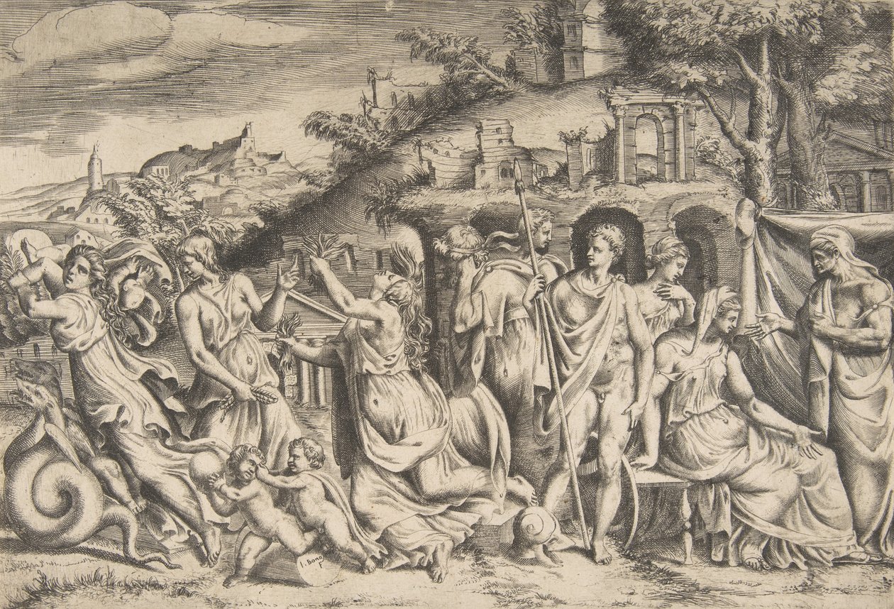 La storia di Giasone e Medea (dettaglio) da Giulio Bonasone