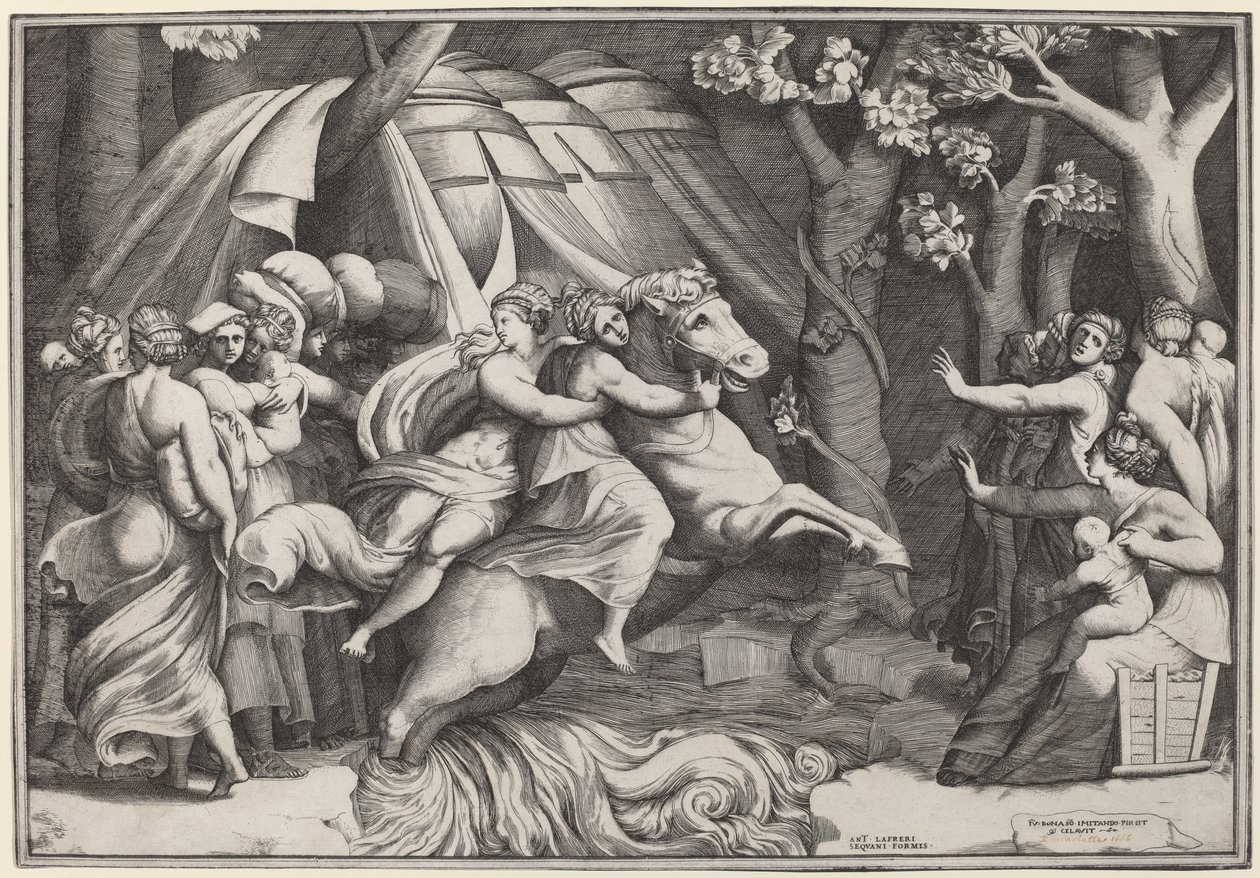 Clelia Attraversa il Tevere da Giulio Bonasone after Polidoro da Caravaggio