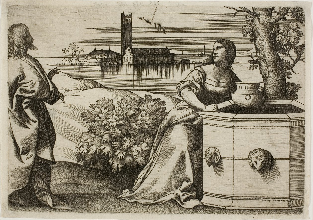 Cristo e la Samaritana da Giulio Campagnola