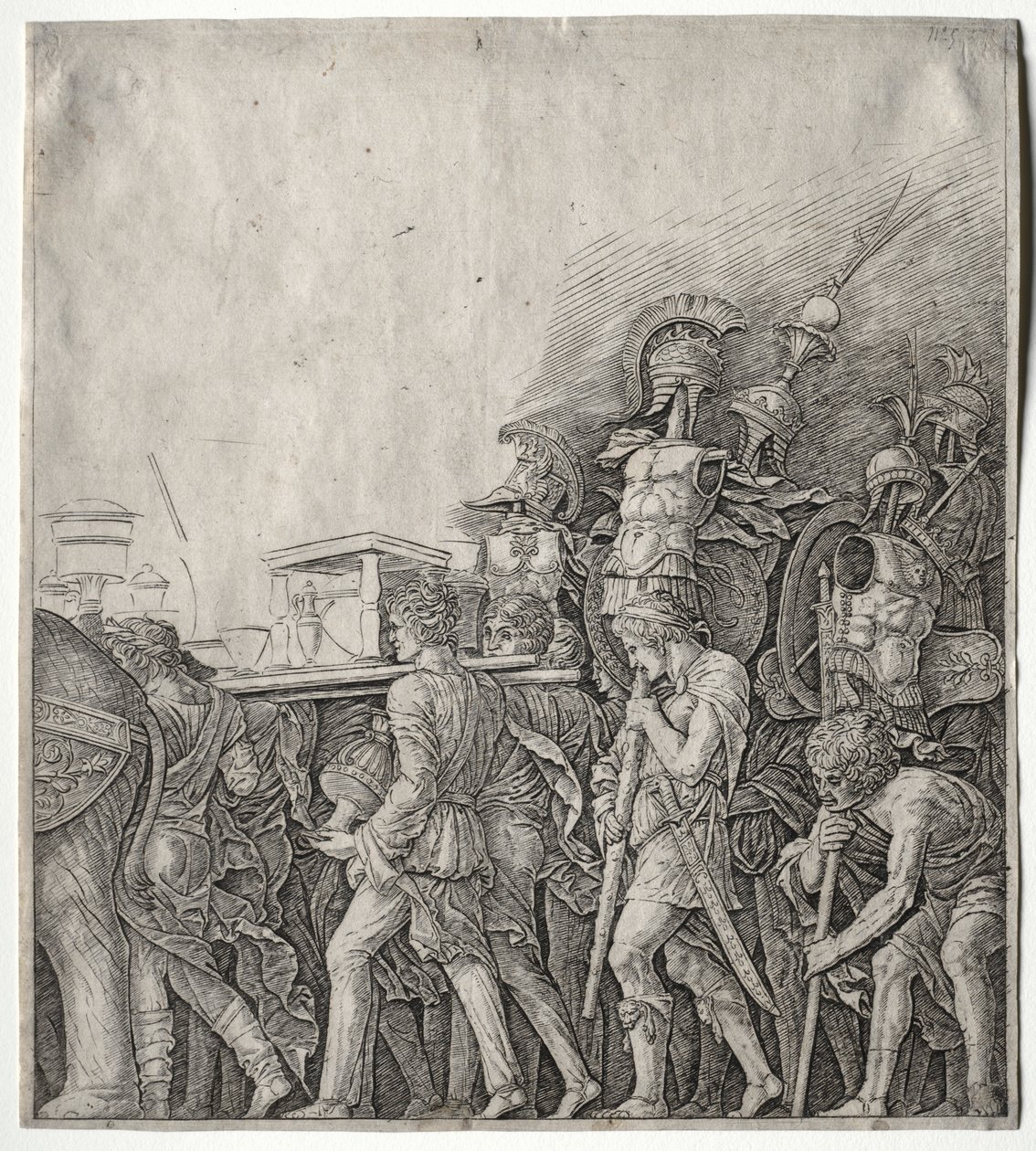 I Trionfi di Cesare: I portatori di corazze, c. 1498 da Giulio Campagnola