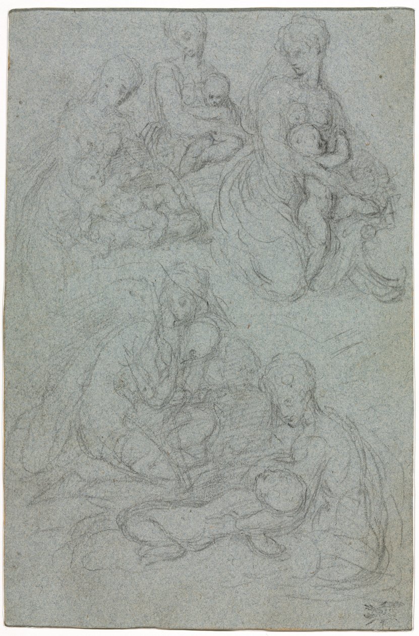 Schizzi della Vergine e del Bambino, seconda metà del 1500 da Giulio Campi