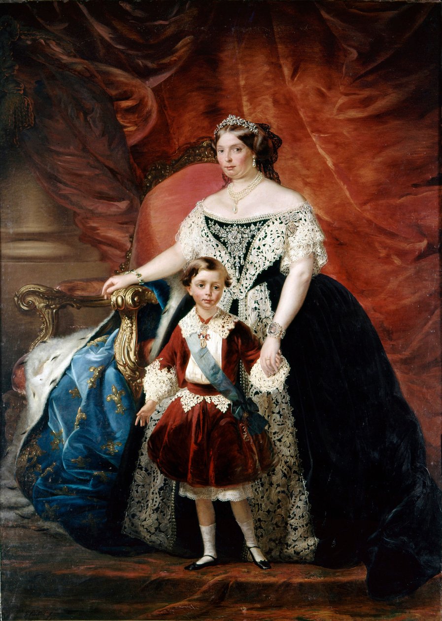 Ritratto di Louise Marie de Berry con suo figlio Roberto da Giulio Carlini