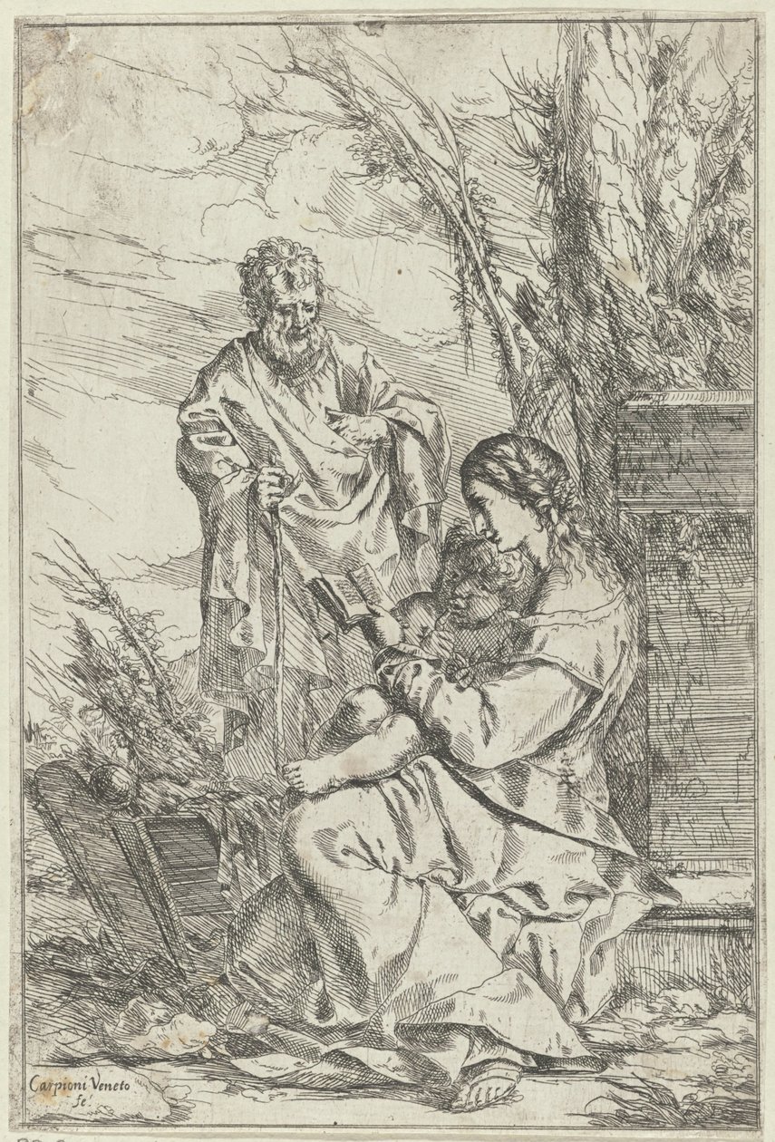 Sacra Famiglia con Maria che legge da Giulio Carpioni (I)