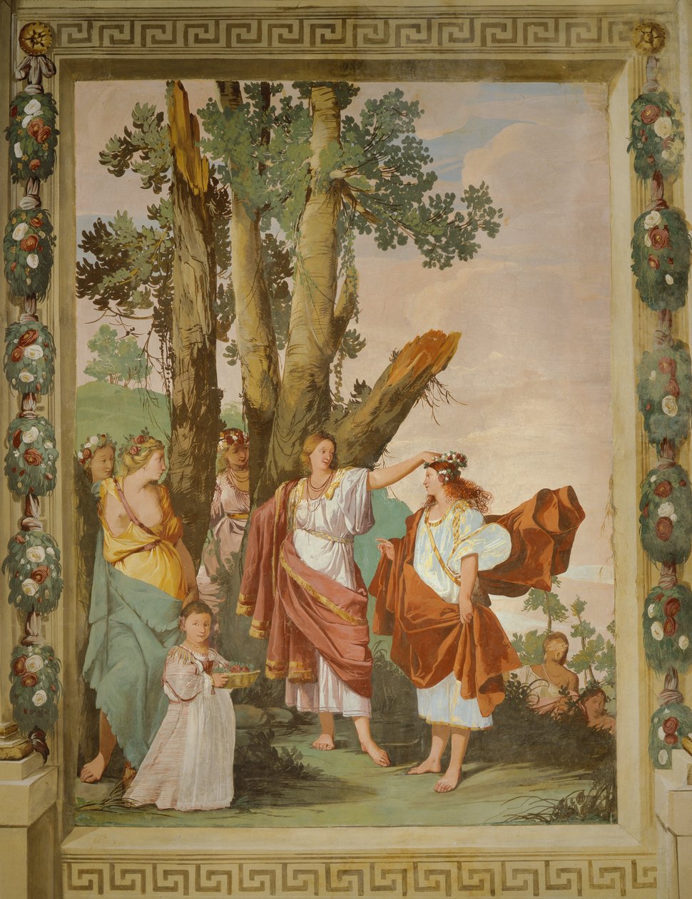 Incoronazione della ninfa Amarilli, vincitrice della corsa da Giulio Carpioni