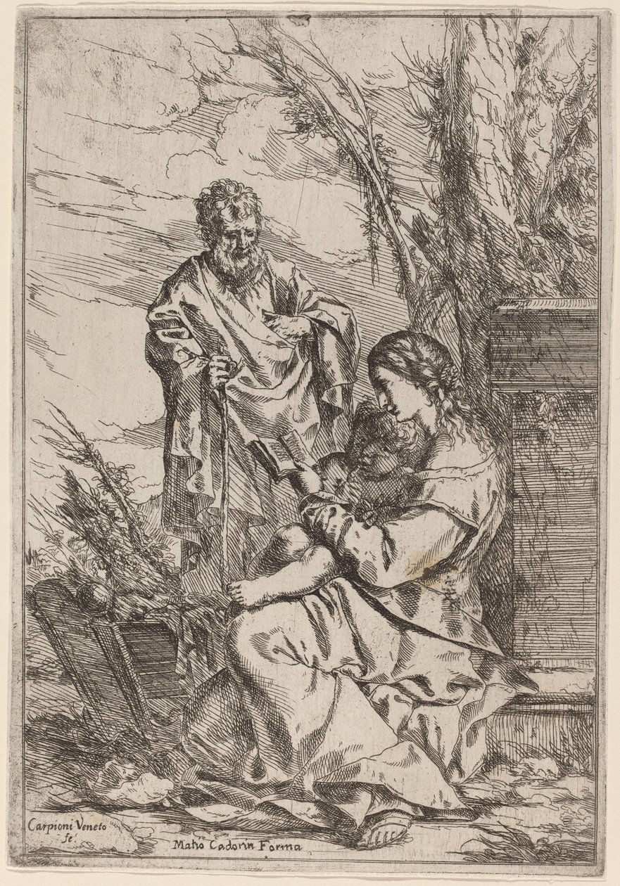 Sacra Famiglia con la Vergine che legge da Giulio Carpioni