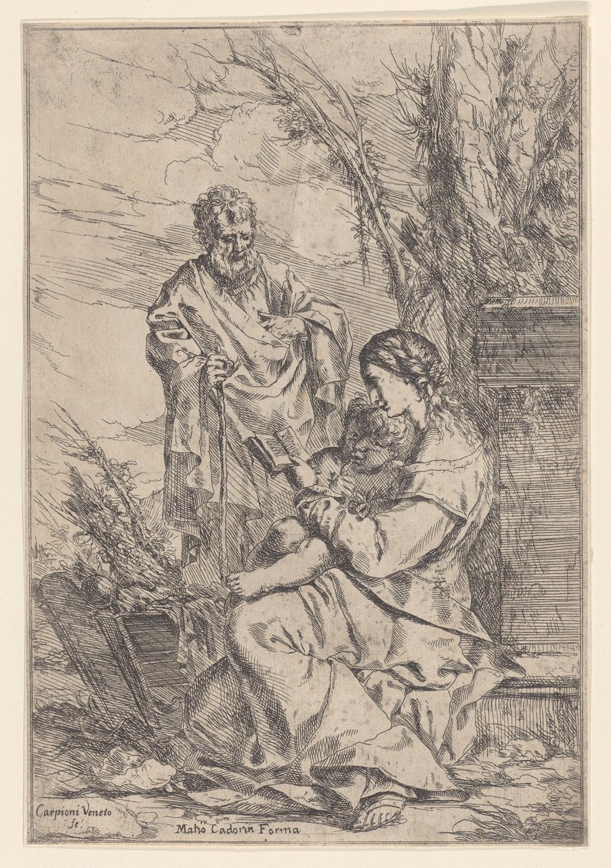 La Sacra Famiglia con la Vergine che legge un libro, 1640-60 da Giulio Carpioni