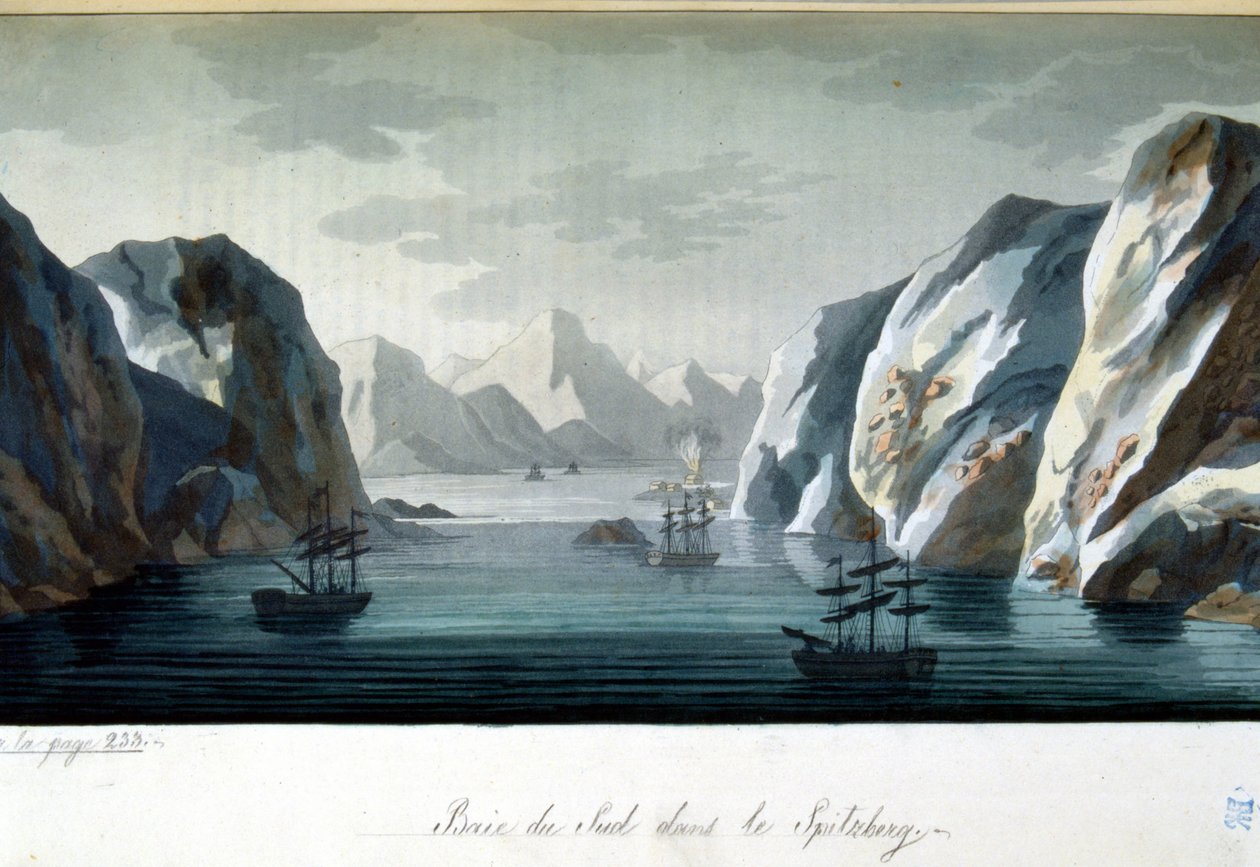 Baia meridionale a Spitzberg, Norvegia - in "Il vecchio e moderno costume" di Jules Ferrario, ed. Milano da Giulio Ferrario