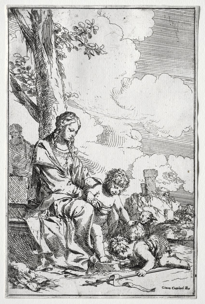 Sacra Famiglia con il Bambino San Giovanni da Giulio I Carpioni