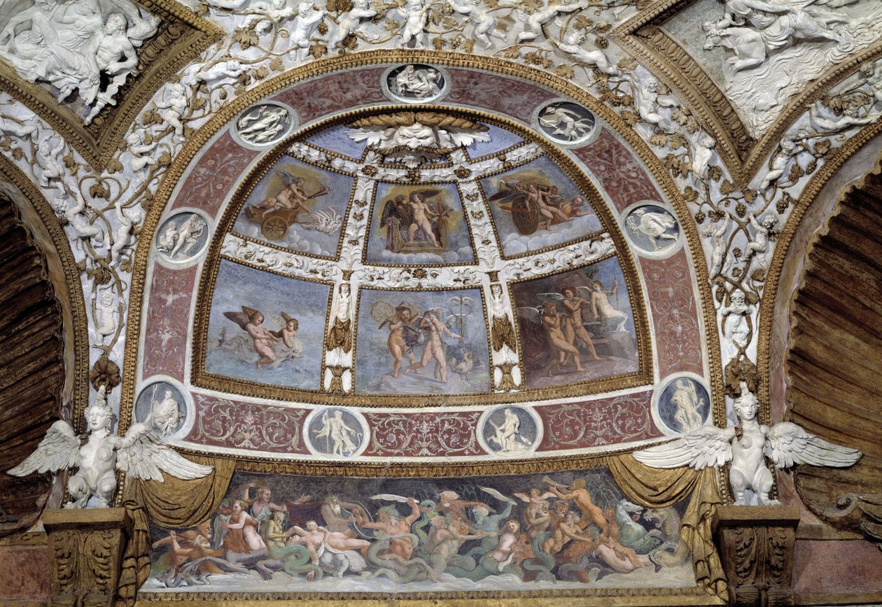Rosone dal soffitto della Sala delle Aquile del Palazzo del Tè a Mantova da Giulio Romano