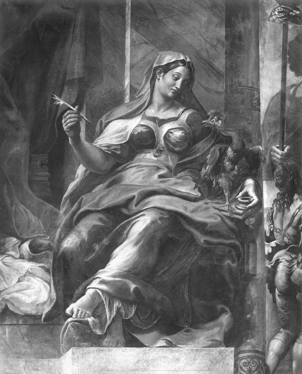 Eternità, una delle due figure allegoriche che circondano San Pietro, Stanze di Raffaello (dettaglio) da Giulio Romano