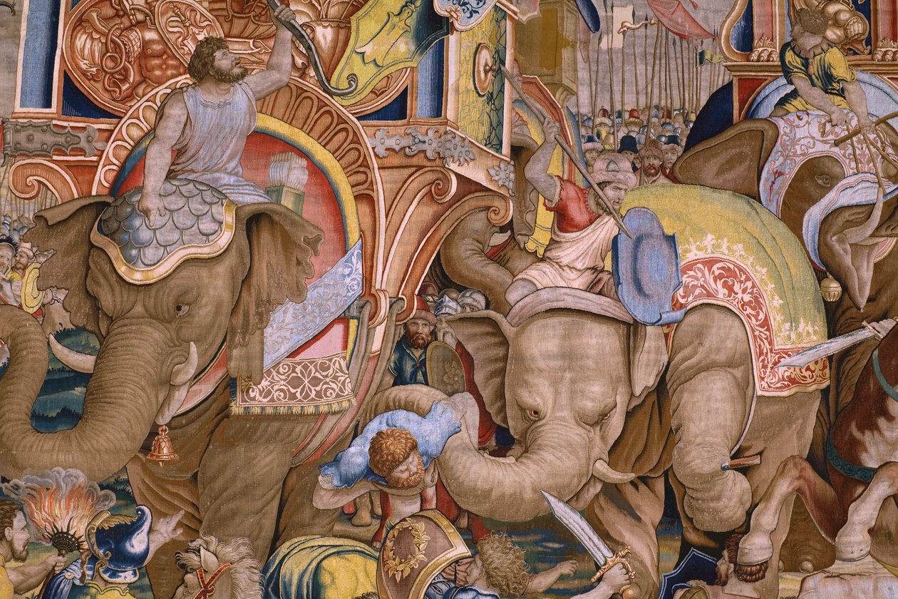 Serie Le gesta di Scipione: La battaglia di Zama. Cartonista Giulio Romano. Atelier di Balthasar van Vlierden (?), Bruxelles. 1523-1532. (dettaglio) da Giulio Romano
