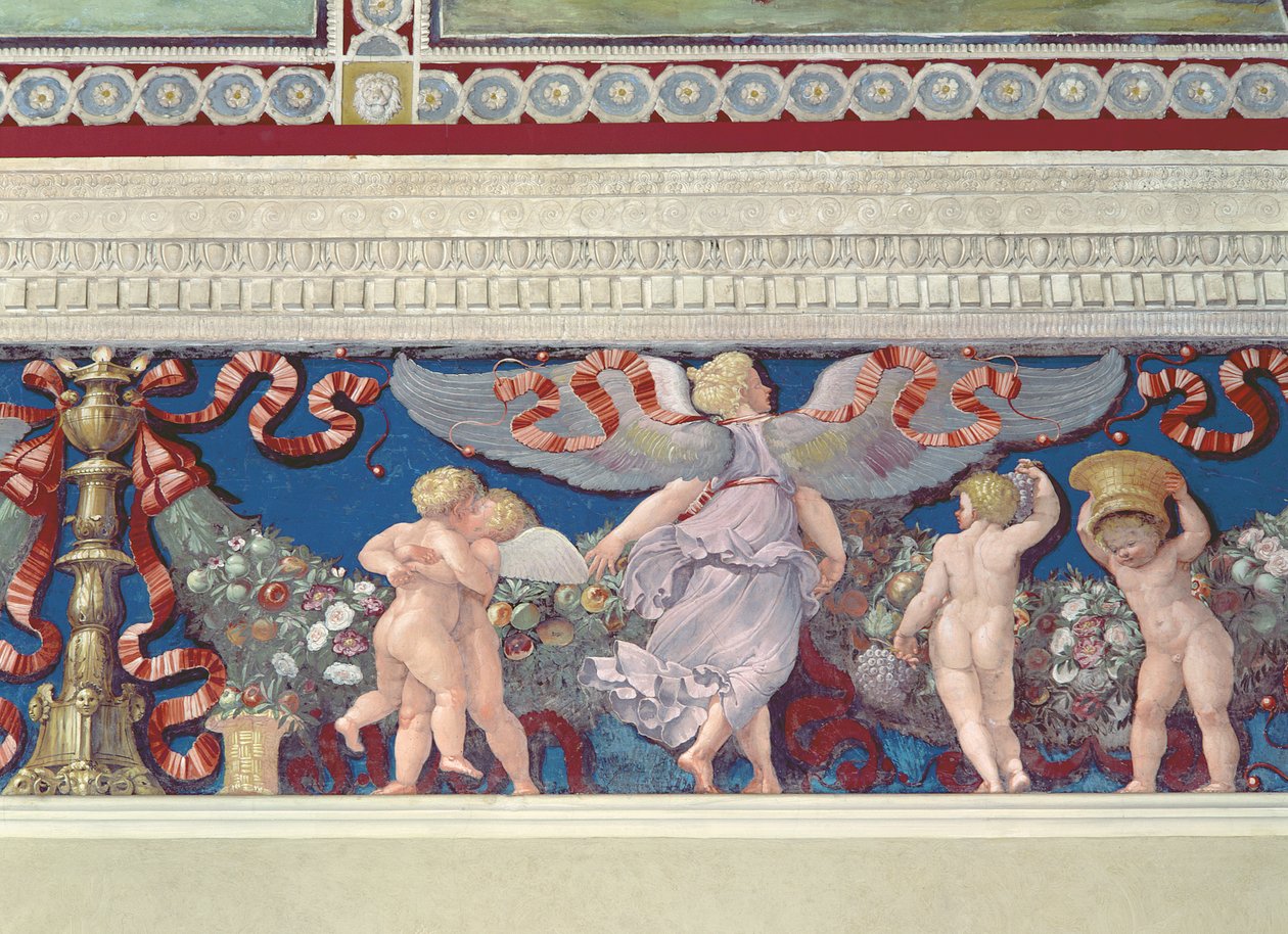 Fregio dalla Camera con Fregio di Amorini (dettaglio di amorini che lottano, 1520s) da Giulio Romano