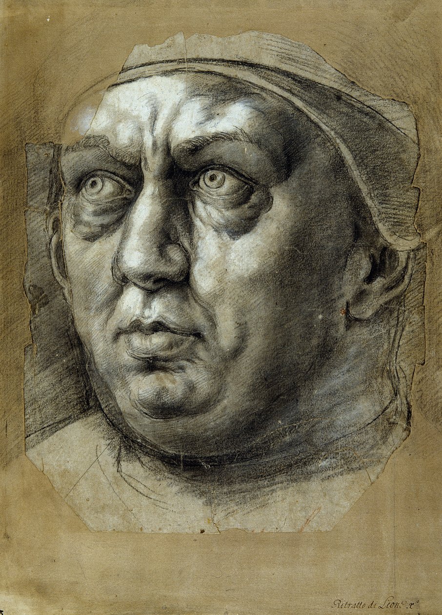 Testa di Papa Leone X da Giulio Romano