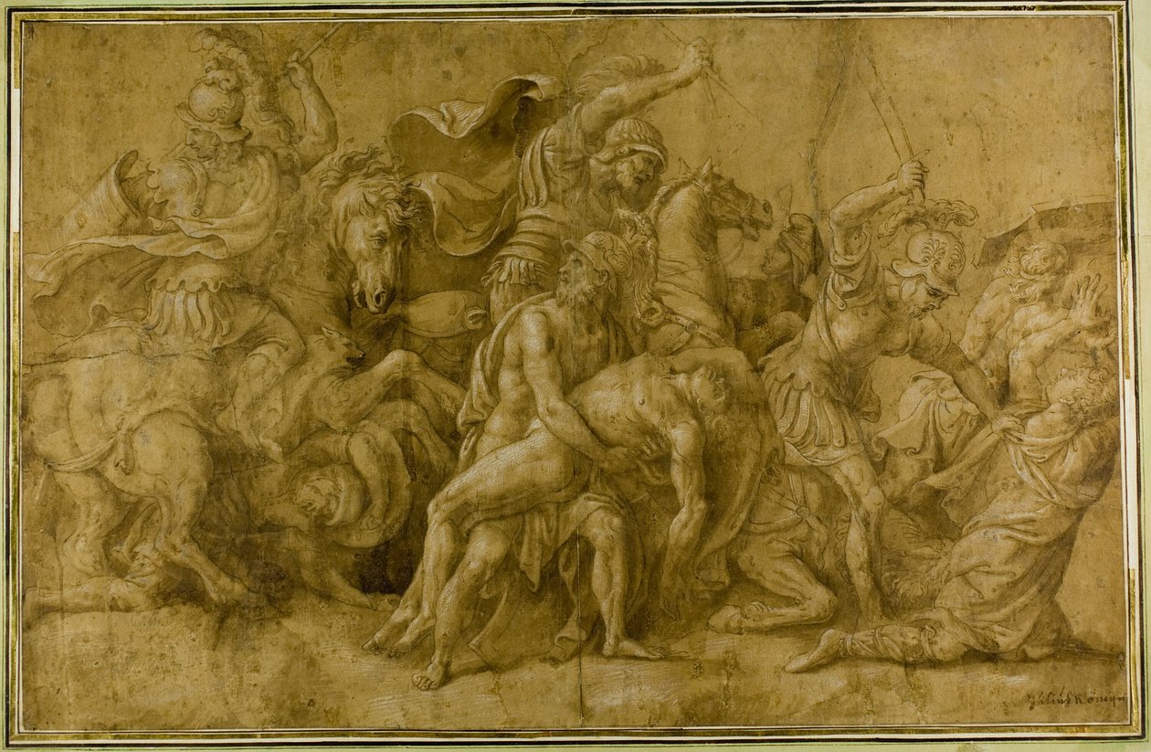 Menelao con in mano il corpo di Patroclo da Giulio Romano