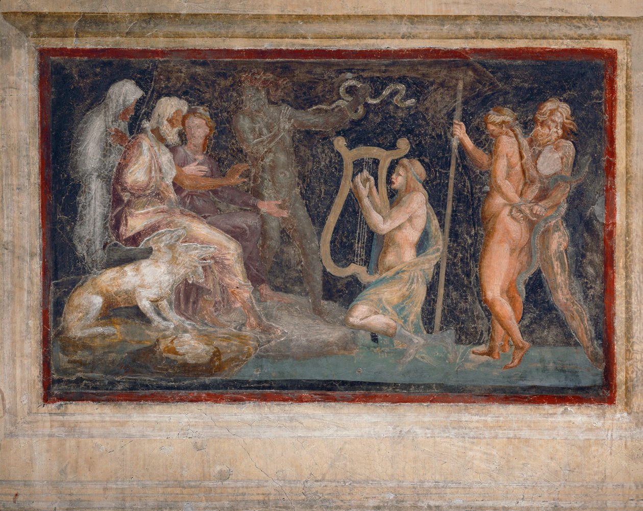 Scena mitologica (affresco) da Giulio Romano