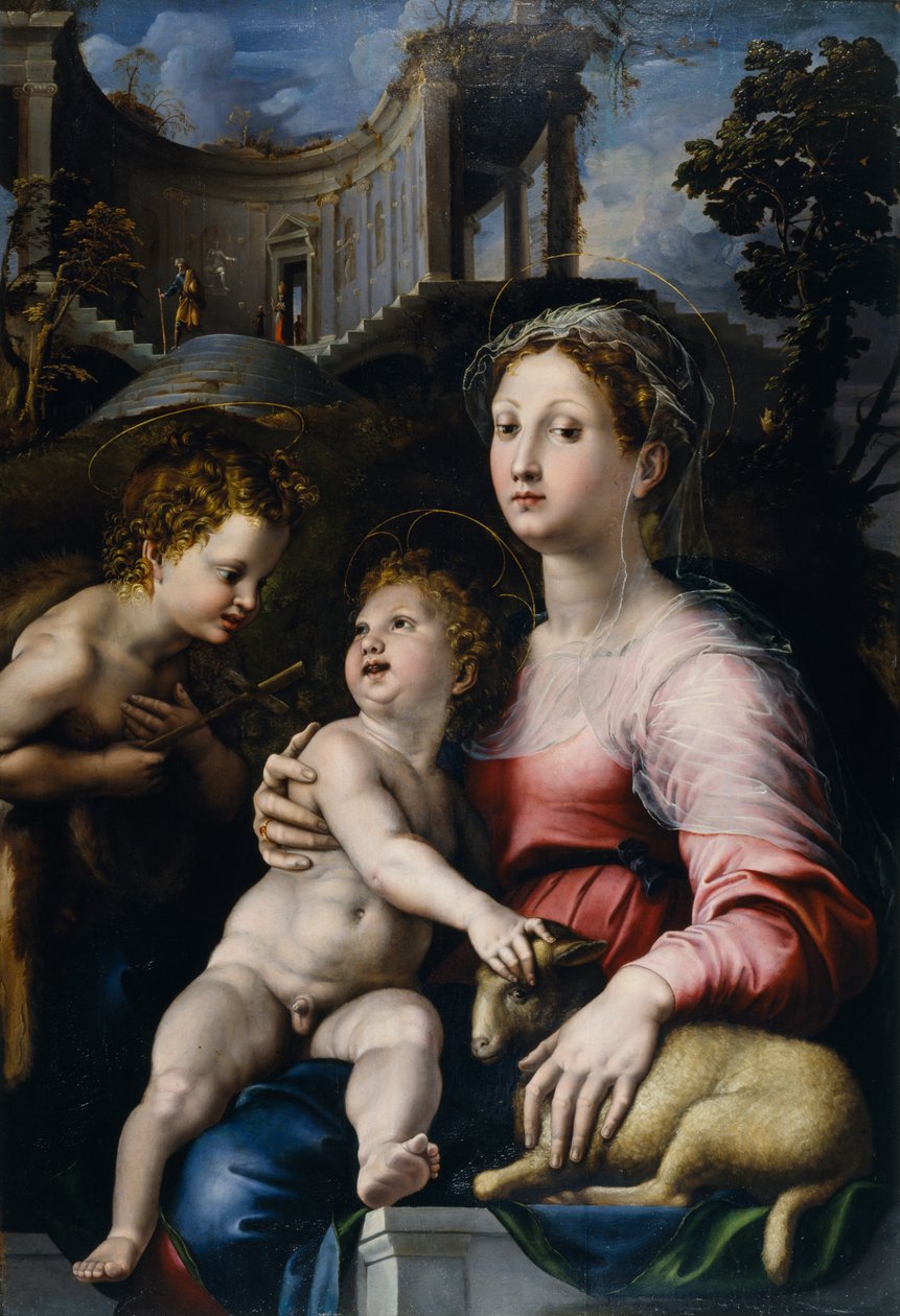La Madonna col Bambino e san Giovanni Battista da Giulio Romano