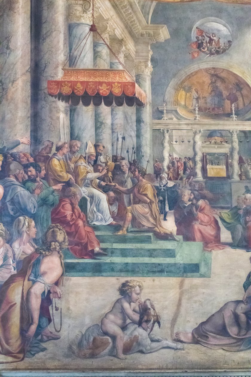 La donazione di Roma (dettaglio) da Giulio Romano