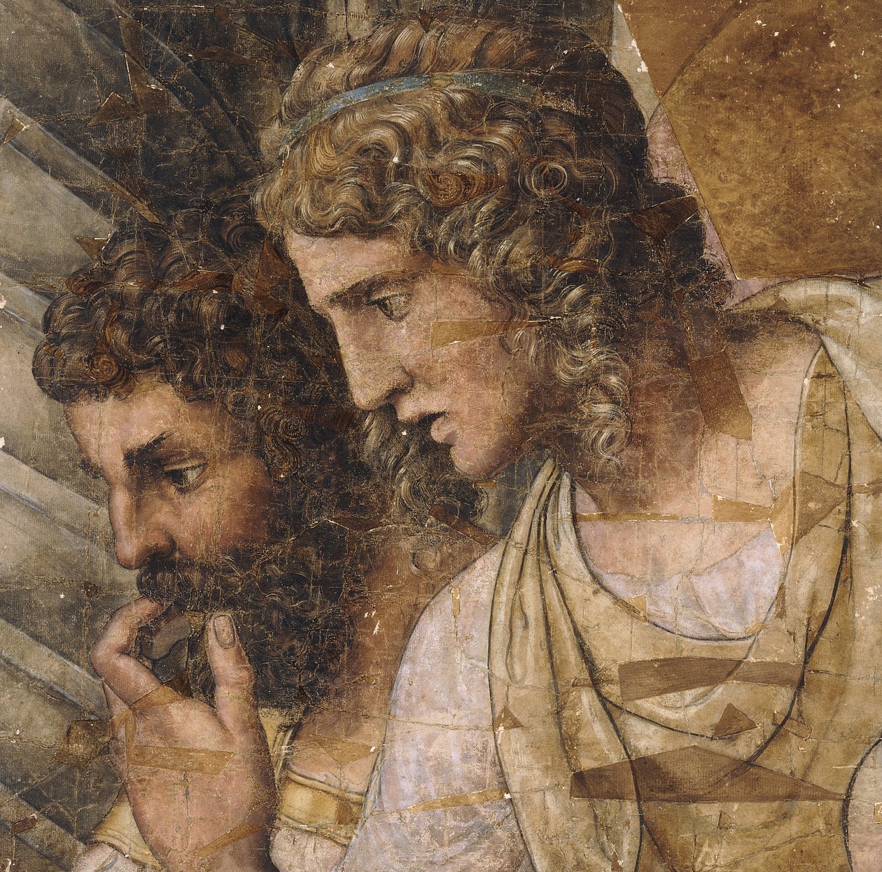 Due Uomini, Mezzo Busto, Guardando in Basso: un Cartone per un Arazzo da Giulio Romano