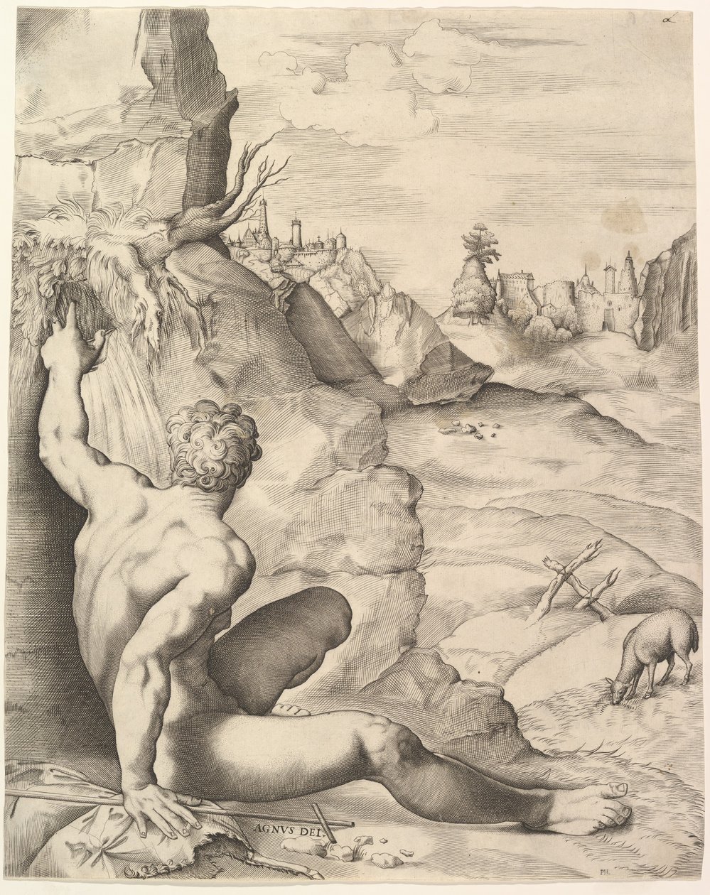 San Giovanni Battista nel deserto, ca. 1545-55 da Giulio Sanuto