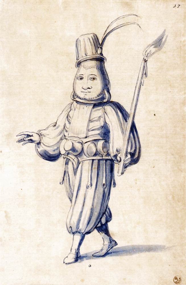 Disegno di costume di un cuoco da Giuseppe Arcimboldo