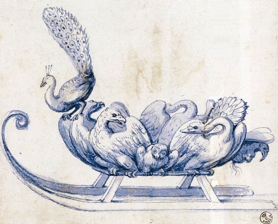 Schizzo per una slitta da Giuseppe Arcimboldo