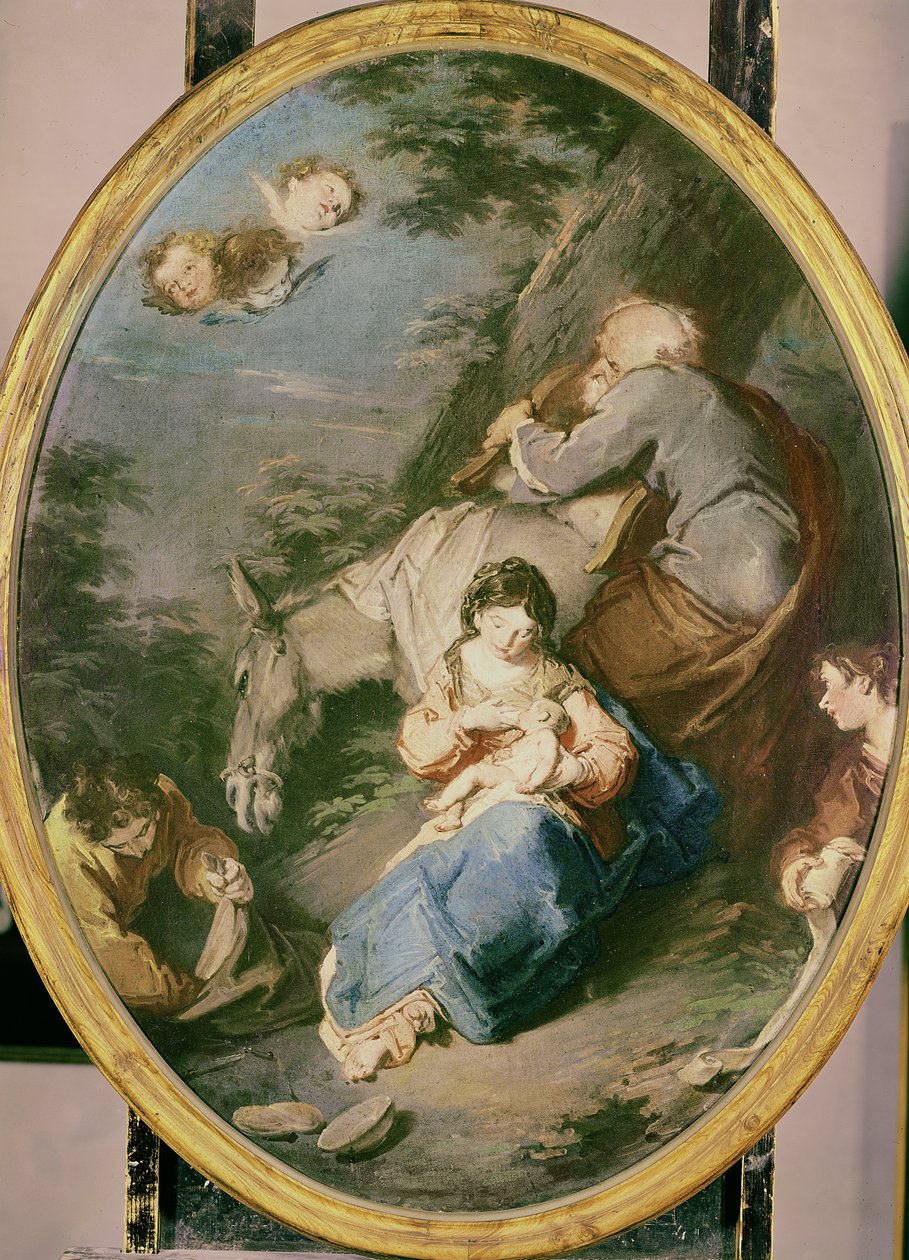 Riposo durante la fuga in Egitto da Giuseppe Bazzani