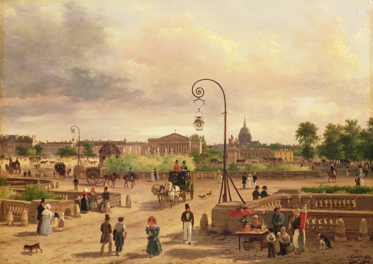 La Place de la Concorde nel 1829 da Giuseppe Canella
