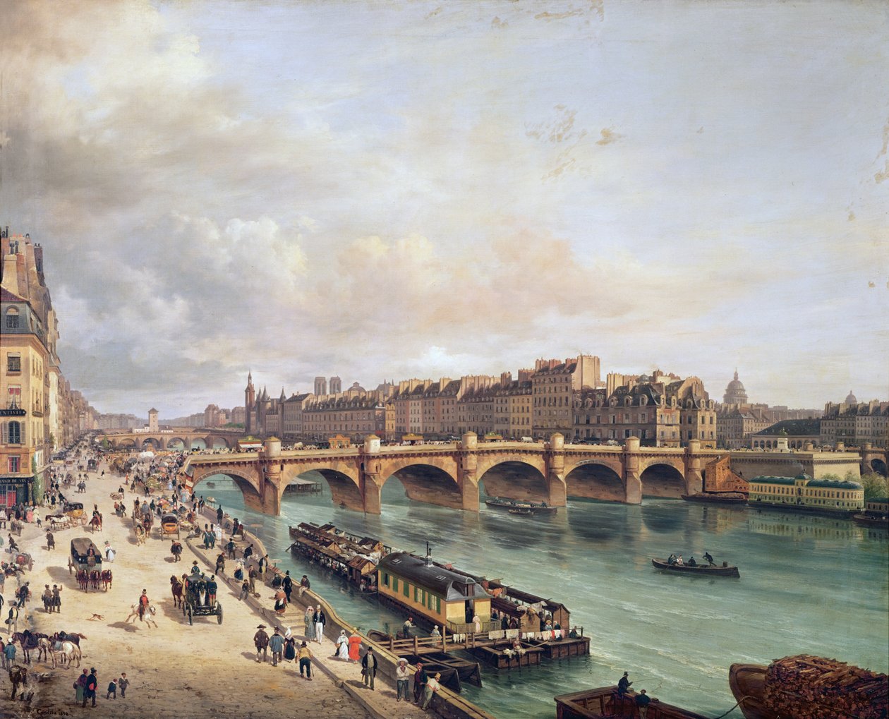 Veduta del Pont Neuf, 1832 da Giuseppe Canella