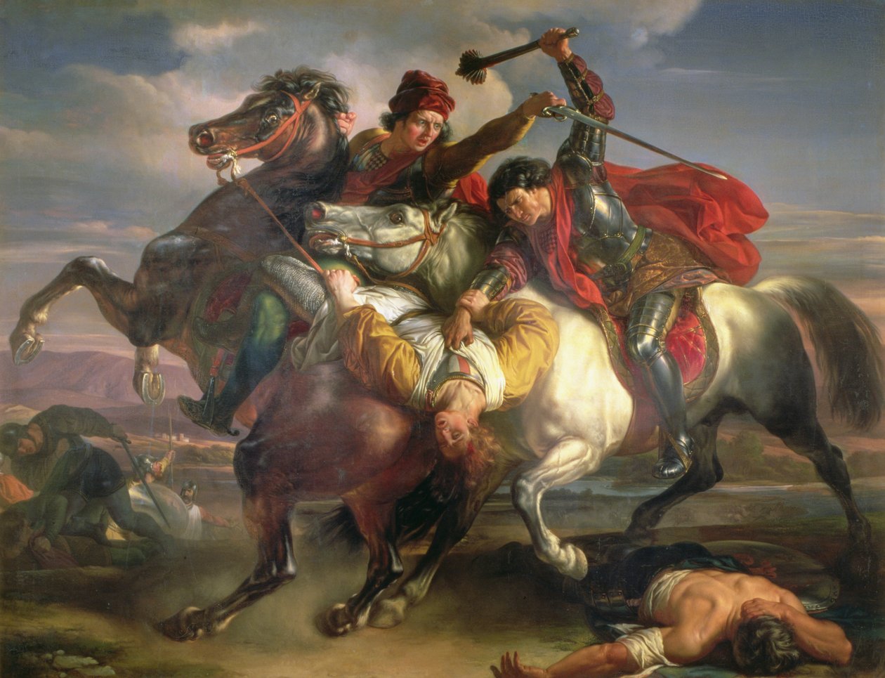 Farinata degli Uberti, un leader ghibellino fiorentino del XIII secolo, alla battaglia del Serchio da Giuseppe Sabatelli