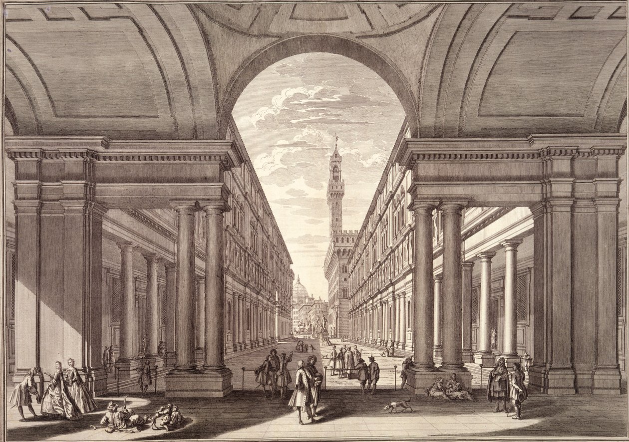 Veduta degli Uffizi, Firenze da Giuseppe Zocchi