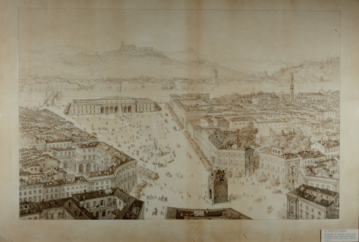 Progetto di sviluppo proposto, tra Piazza Beccaria e Ponte San Niccolò, Firenze da Giuseppe and Sanesi, Nicola Poggi