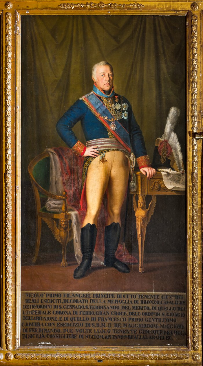 Ritratto di Nicolo Filangeri, Luogotenente Generale del Regno da Giuseppe (school of) Patania