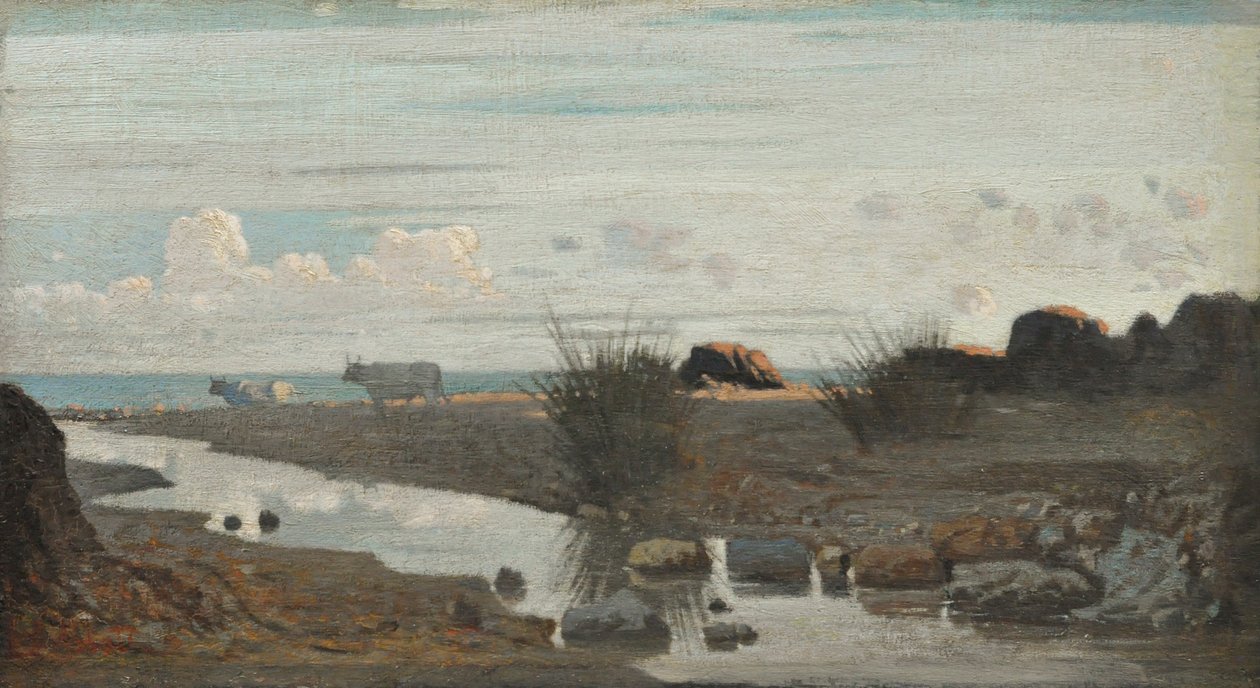 Lido con buoi al pascolo da Giuseppe Abbati